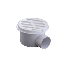 Coladera salida lateral rejilla blanca