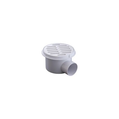 Coladera salida lateral rejilla blanca