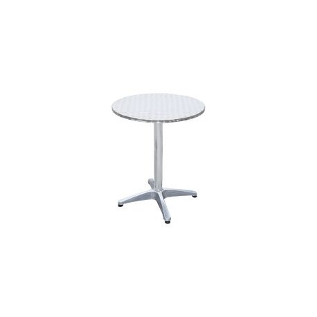 Mesa de aluminio redonda de 60x72cm con 4 patas
