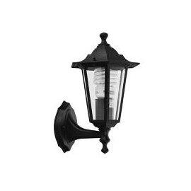 Arbotante Capri 60W negro 1luz E27 metal IP44 30cm