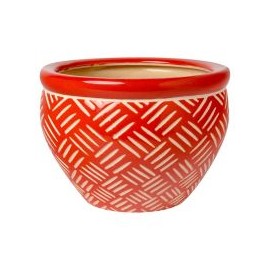 Maceta étnico rojo 30x21