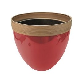 Maceta plástico glaseado rojo 36x33 cm