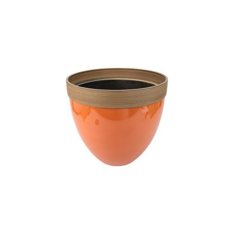 Maceta plástico glaseado naranja 36x33 cm