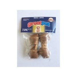 Hueso carnaza sabor carne 4-5" 2 pzas