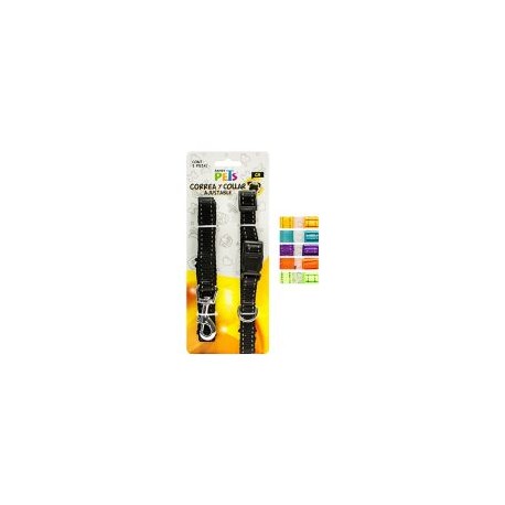 Correa collar nylon c/bandas reflejantes chica