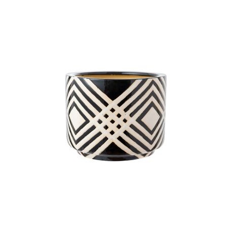 Maceta dinka blanco y negro 30x22cm
