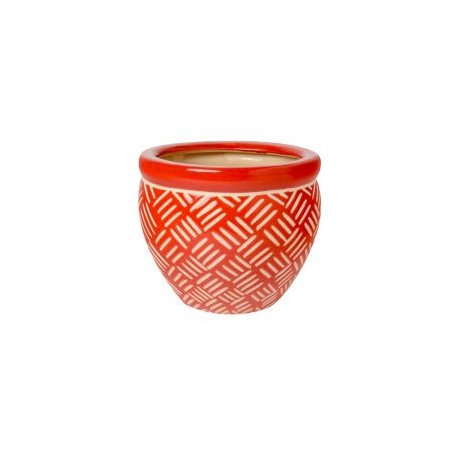 Maceta étnico rojo 17x12