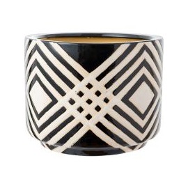 Maceta dinka blanco y negro 30x22cm