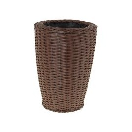 Maceta cónico ratán Veneza tabaco