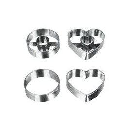 Set cortadores galletas 4 pzas acero inoxidable