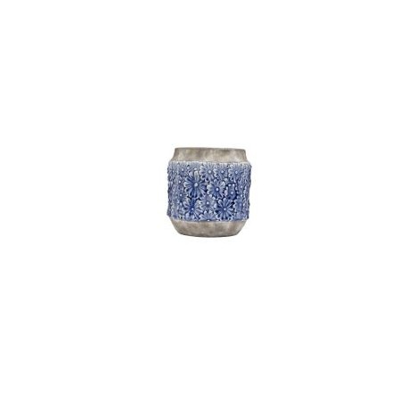 Maceta de Ceramica Color Azul Mediana
