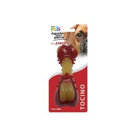 Juguete dental hueso sabor tocino mediano