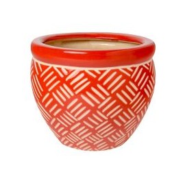 Maceta étnico rojo 17x12