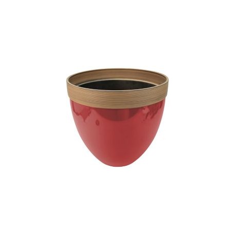 Maceta plástico glaseado rojo 36x33 cm