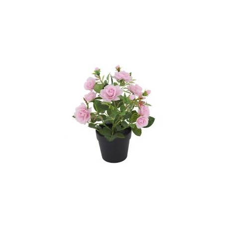 Rosa planta artificial en maceta 21x28 cm