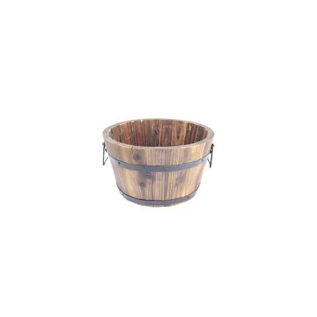Maceta de madera, tipo barril, varias medidas