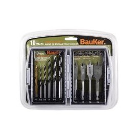 Set 10 brocas para madera bauker