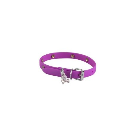 Collar de caucho hipoalergénico extra chico lila