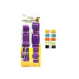 Correa collar nylon c/bandas reflejantes grande