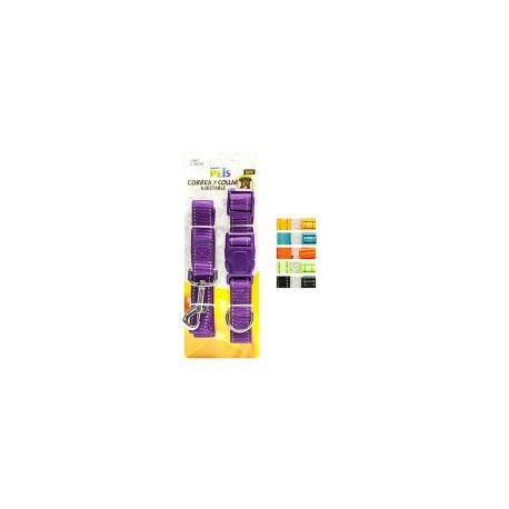 Correa collar nylon c/bandas reflejantes grande