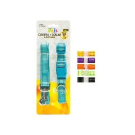Correa collar nylin c/bandas reflejantes mediana