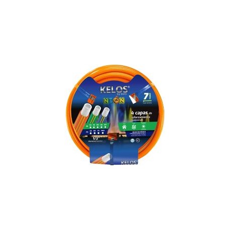 Manguera kelos color naranja neon 1/2" 15m 4 capas