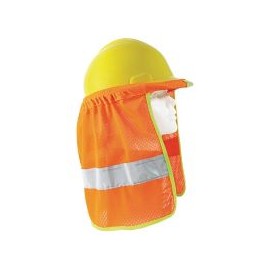 Cubrenuca para casco naranja c/reflejante gris 2"