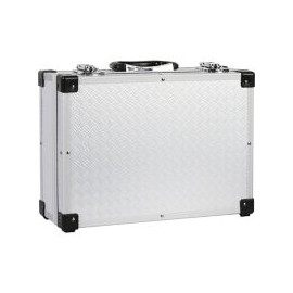 Caja portaobjetos con cubierta de aluminio