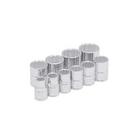 Juego de 10 dados en pulgadas 3/8" en riel